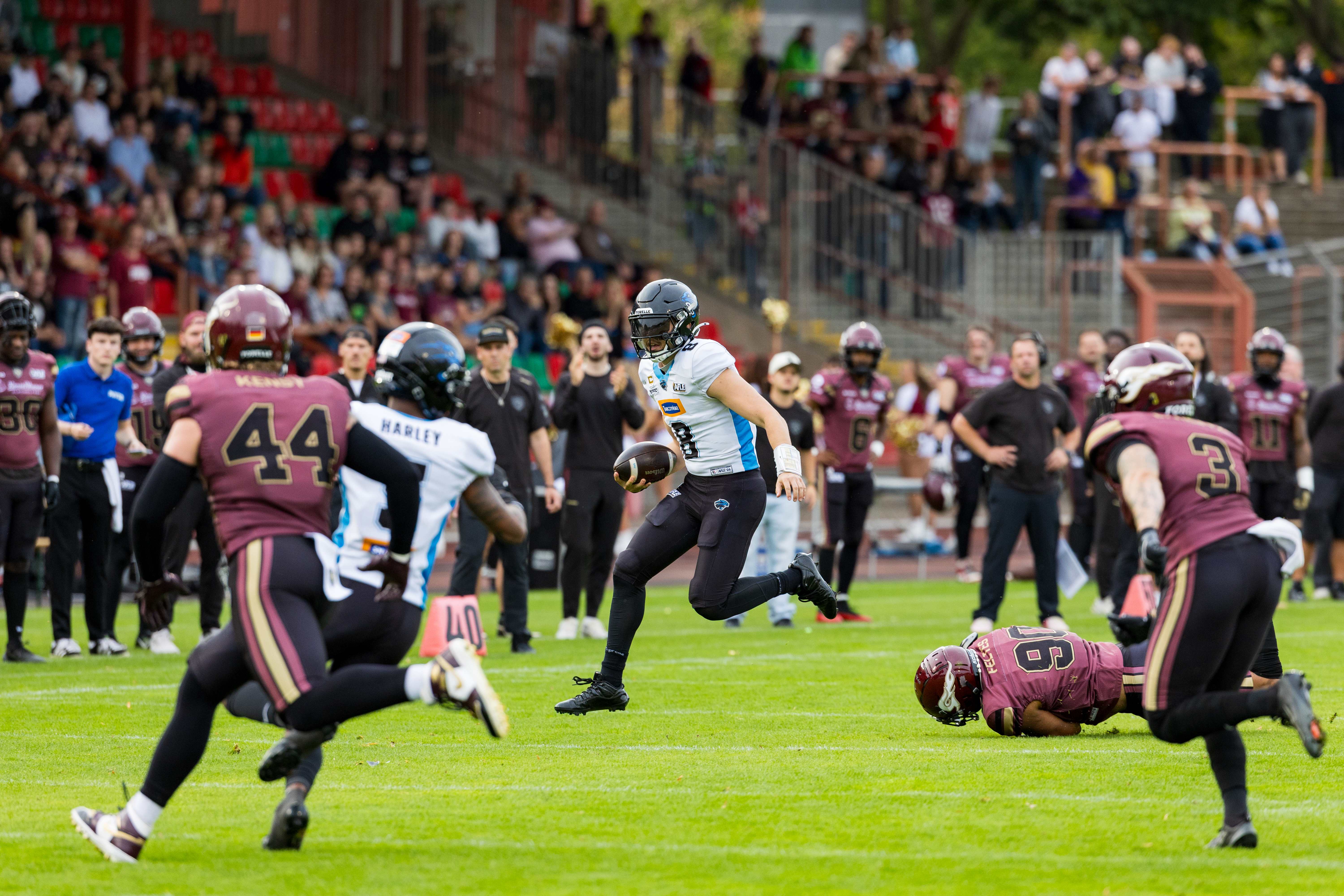 #8 Jameson Wang (Quarterback) – Panthers Wroclaw run with the ball