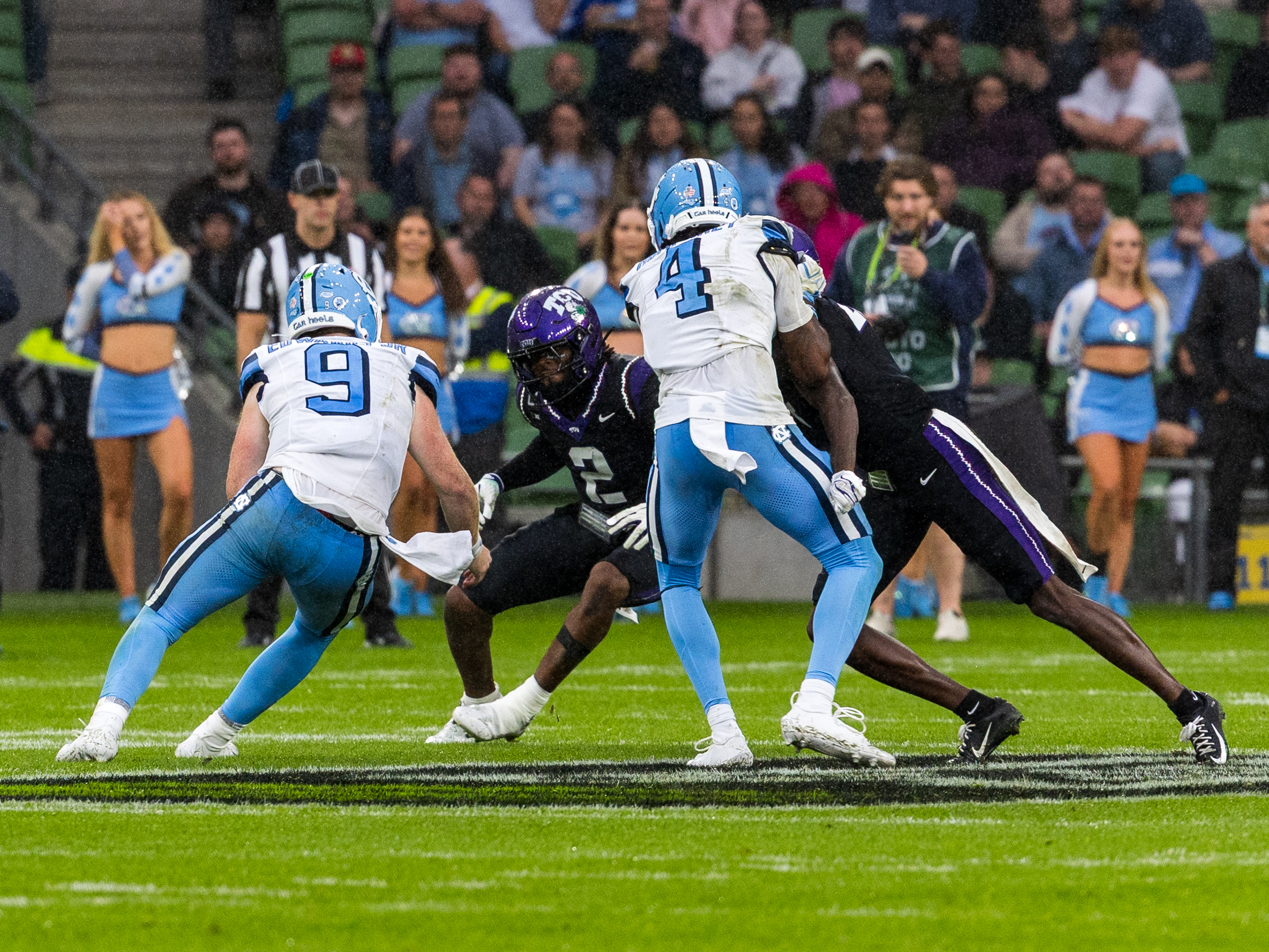 #9 Billy Edwards Jr. (QB) University of North Carolina Tar Heels run with the ball.