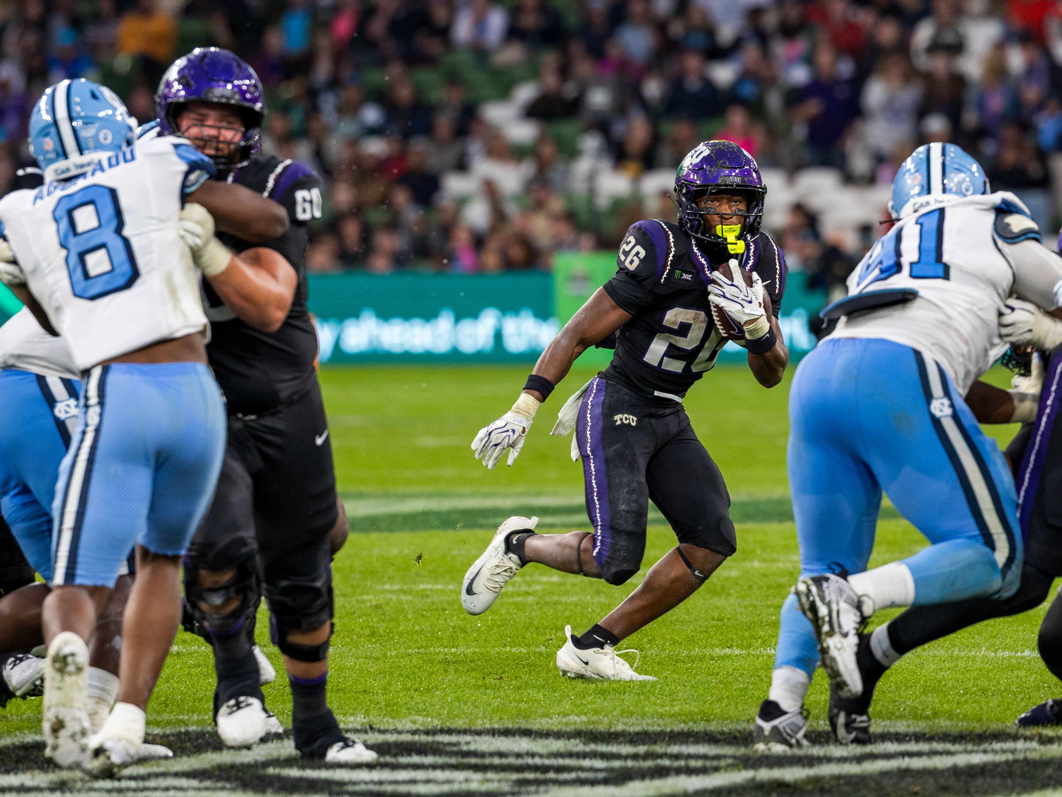 #26 Jeremy Payne (RB) TCU Horned Frogs run with the ball.