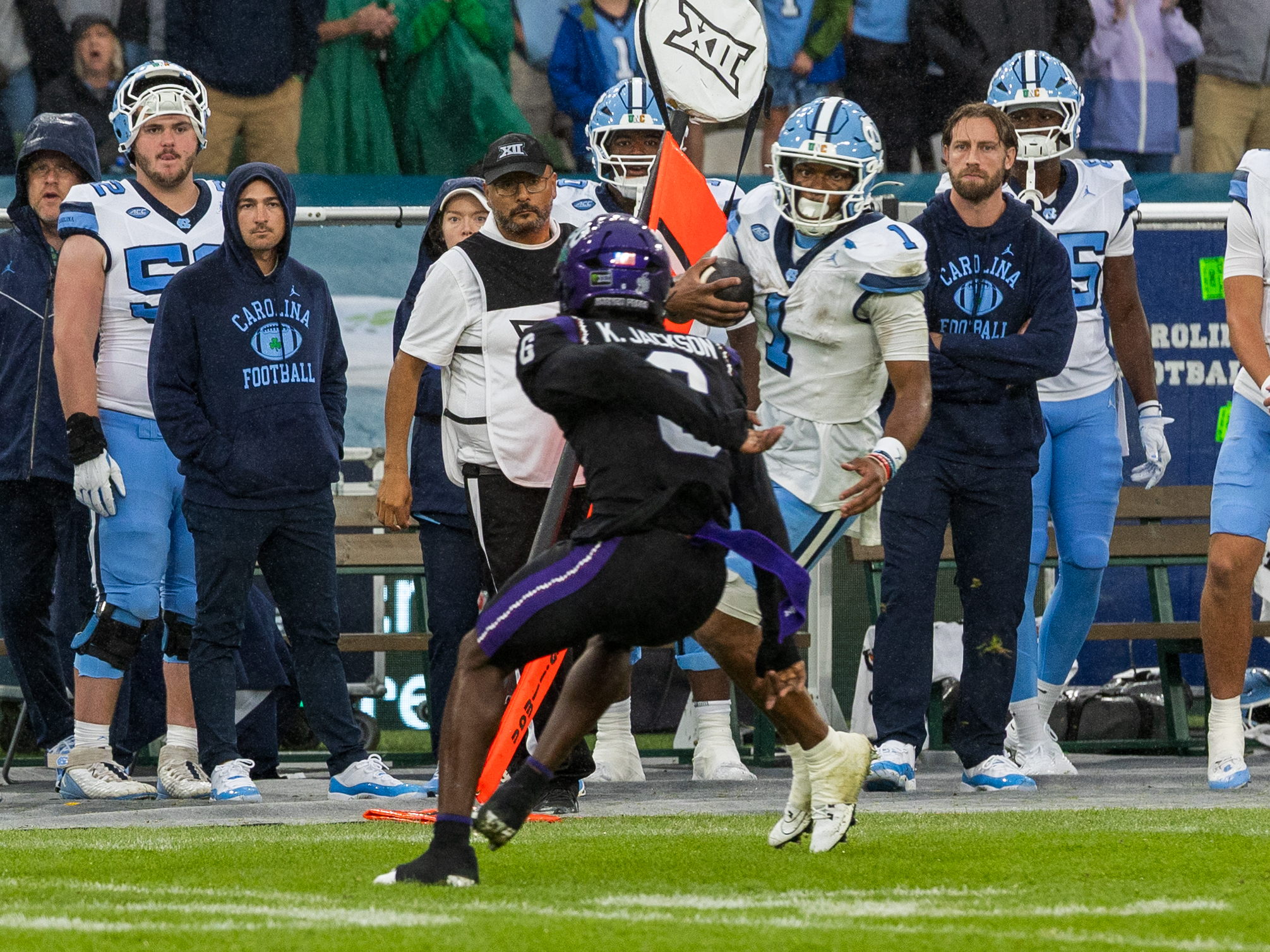 #6 Kylin Jackson (S) TCU Horned Frogs on the way to #1 Jordan Shipp (WR) University of North Carolina Tar Heels