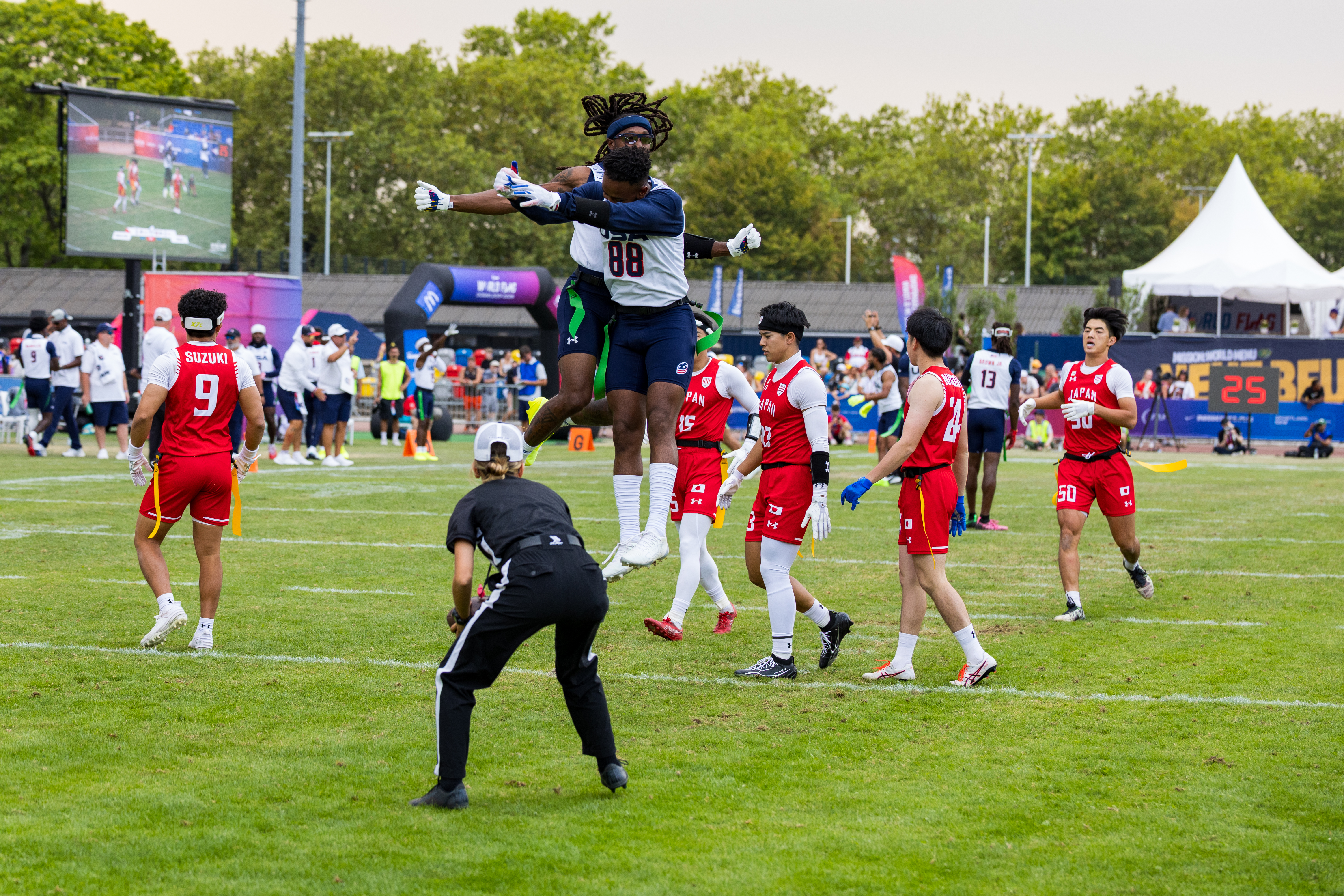 #88 Ja’Deion High (WR/DB) Team USA Men and #0 Tyler Davis (WR/RSH) Team USA Men