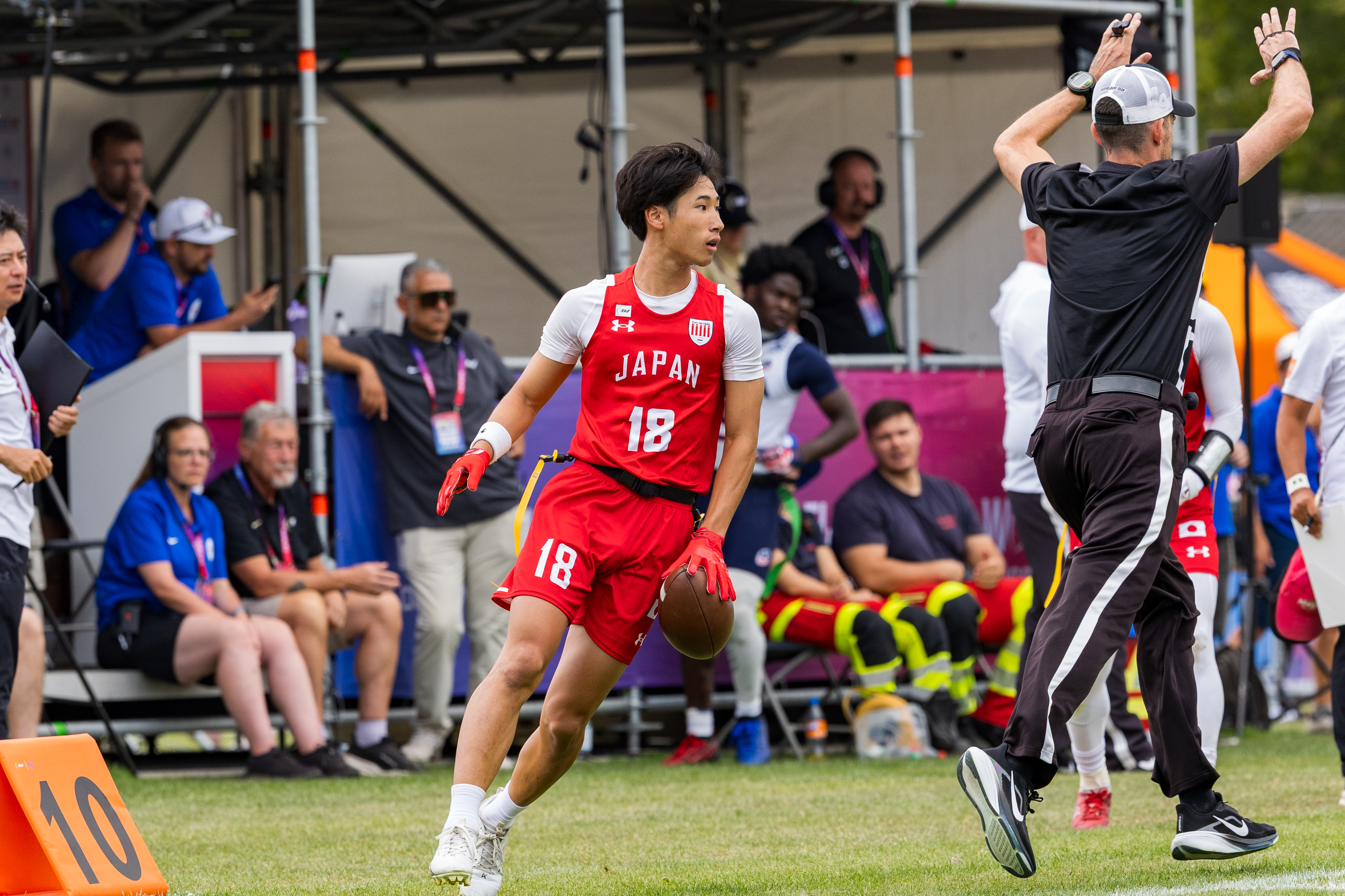 First down #18 KODAI OKUMURA ( WR/DB ) Team Japan Men