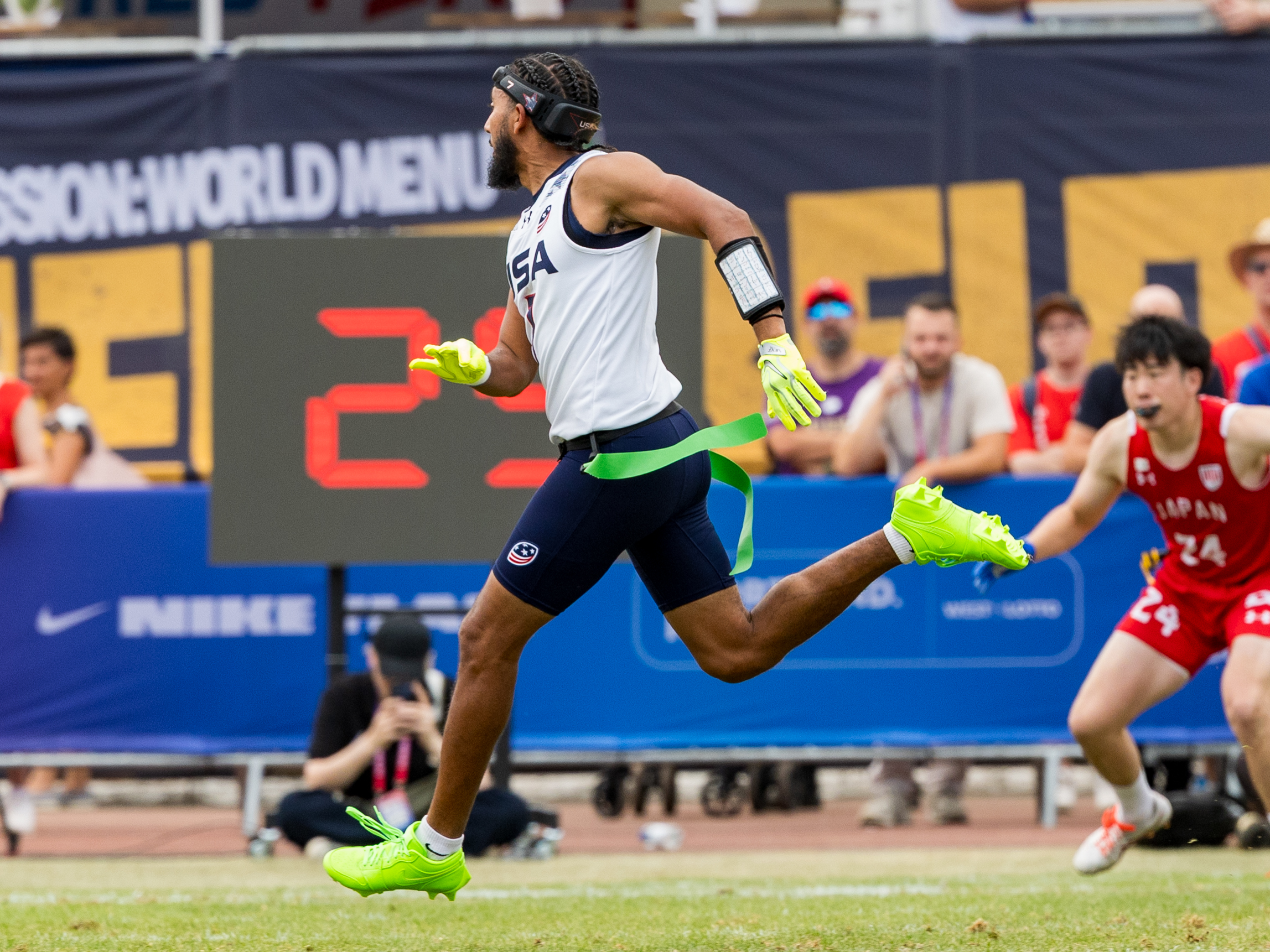 #7 Darrell "Housh" Doucette III (QB/ATH) Team USA Men run over the field