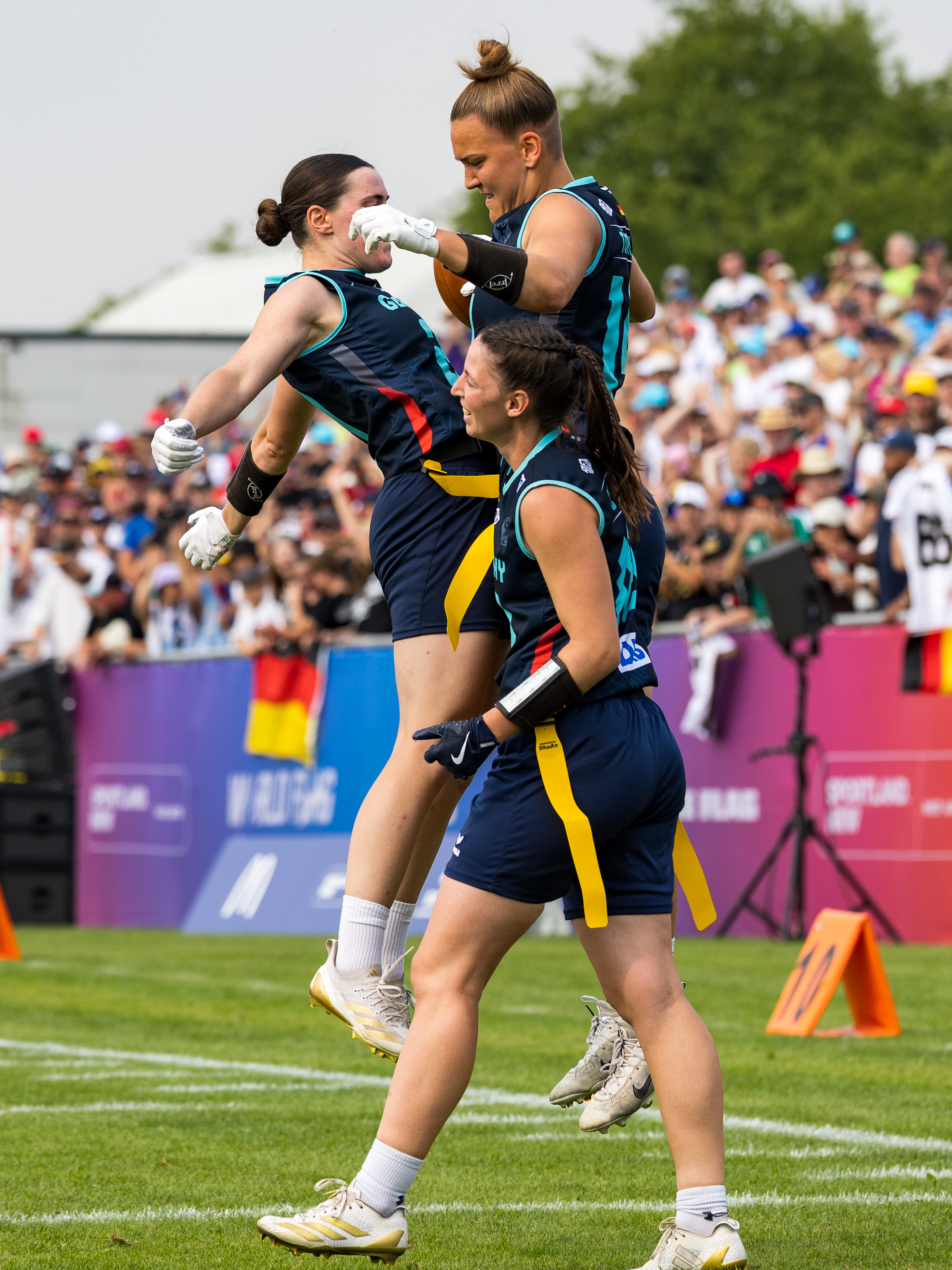 Jump celebration from #14 Carla Charlotte Törner (WR) Team Germany Women