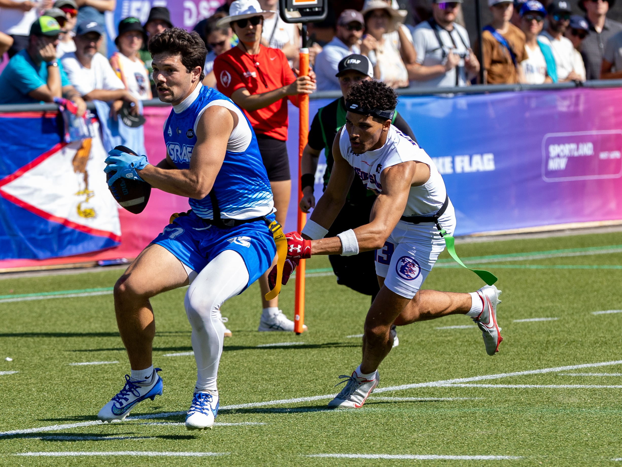 #17 CARTER CAMPBELL (WR) Team Israel Men run with the ball.