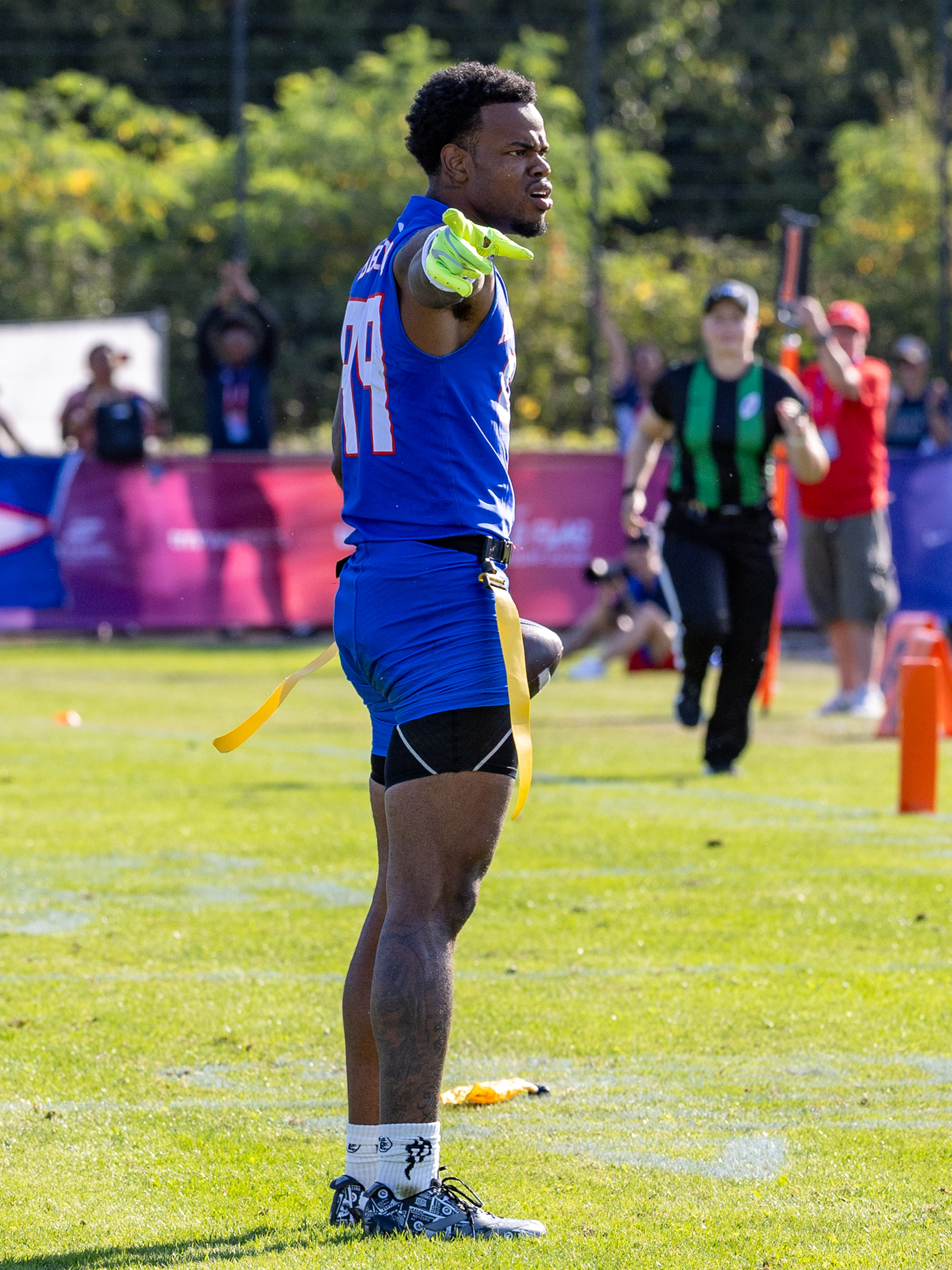 Touchdown celebration from #99 Bralon Brown (WR/DB) Team American Samoa Men