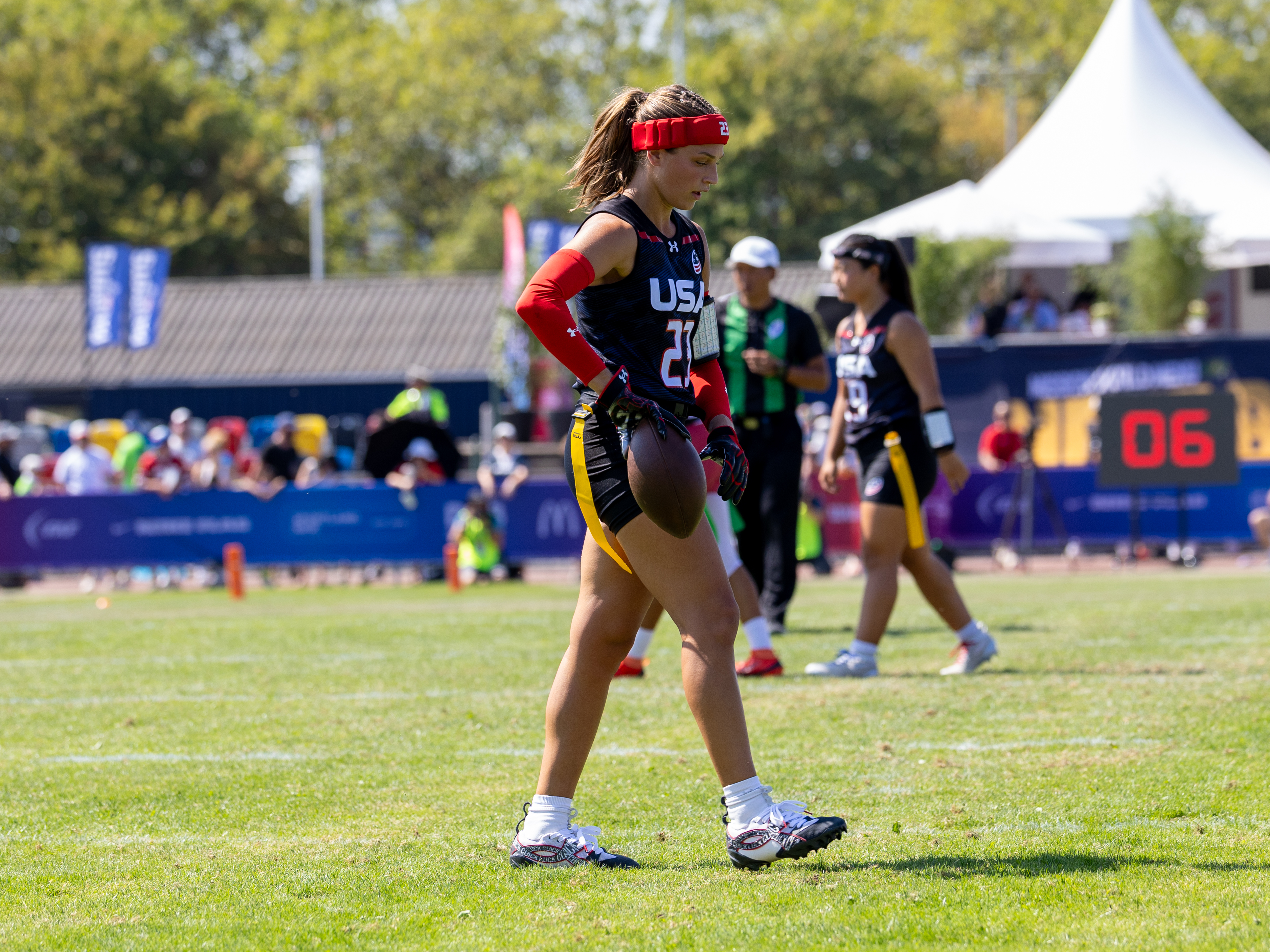 #21 NyKeeta Christopher (DB/WR) Team USA Women first down celebration