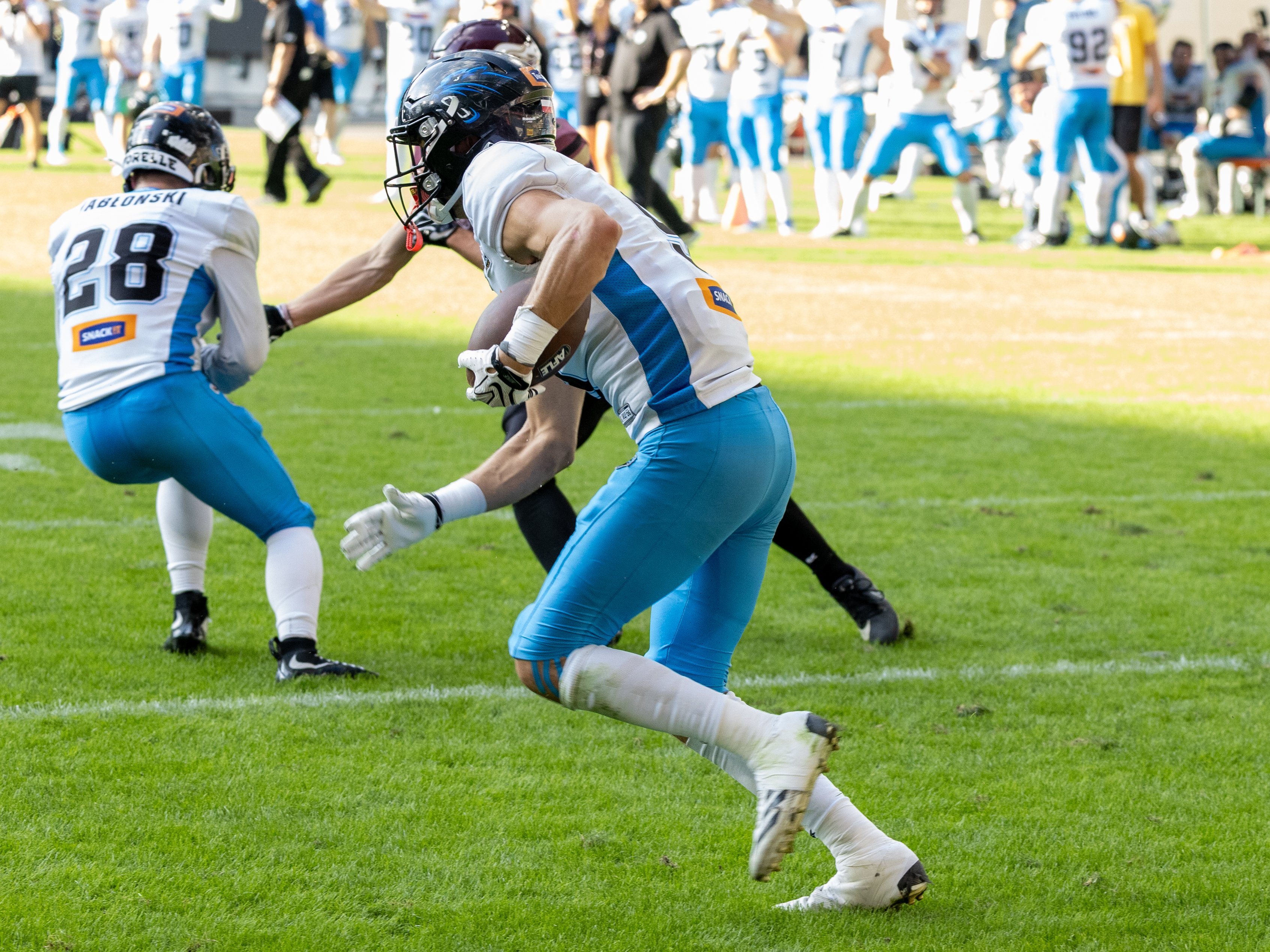 Interception from #9 Wojciech Simka ( Cornerback ) – Panthers Wroclaw