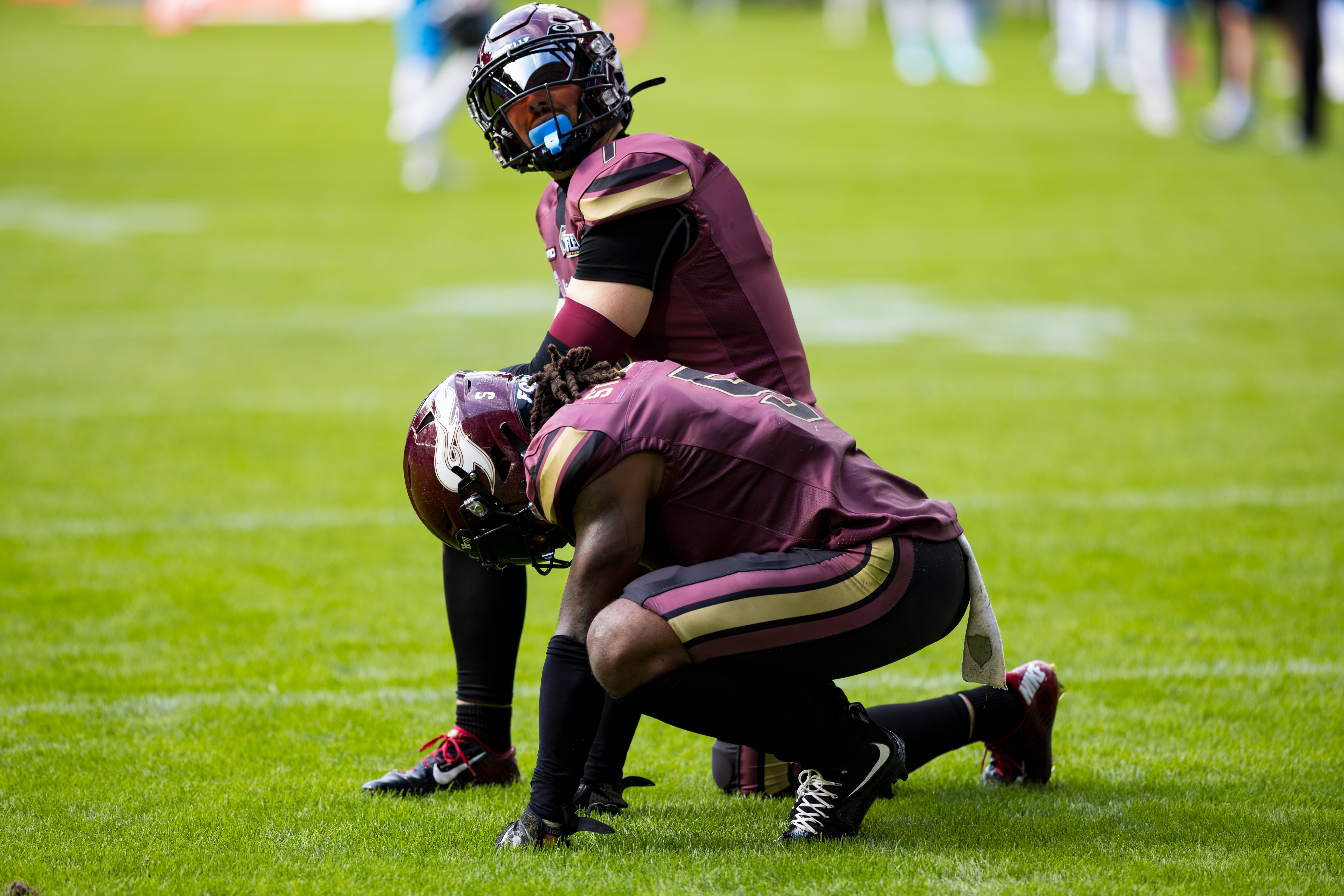 #0 Christian Matthew (Defensive Back) – Rhein Fire and #5 Nazir Streater (Strong Saftey) – Rhein Fire