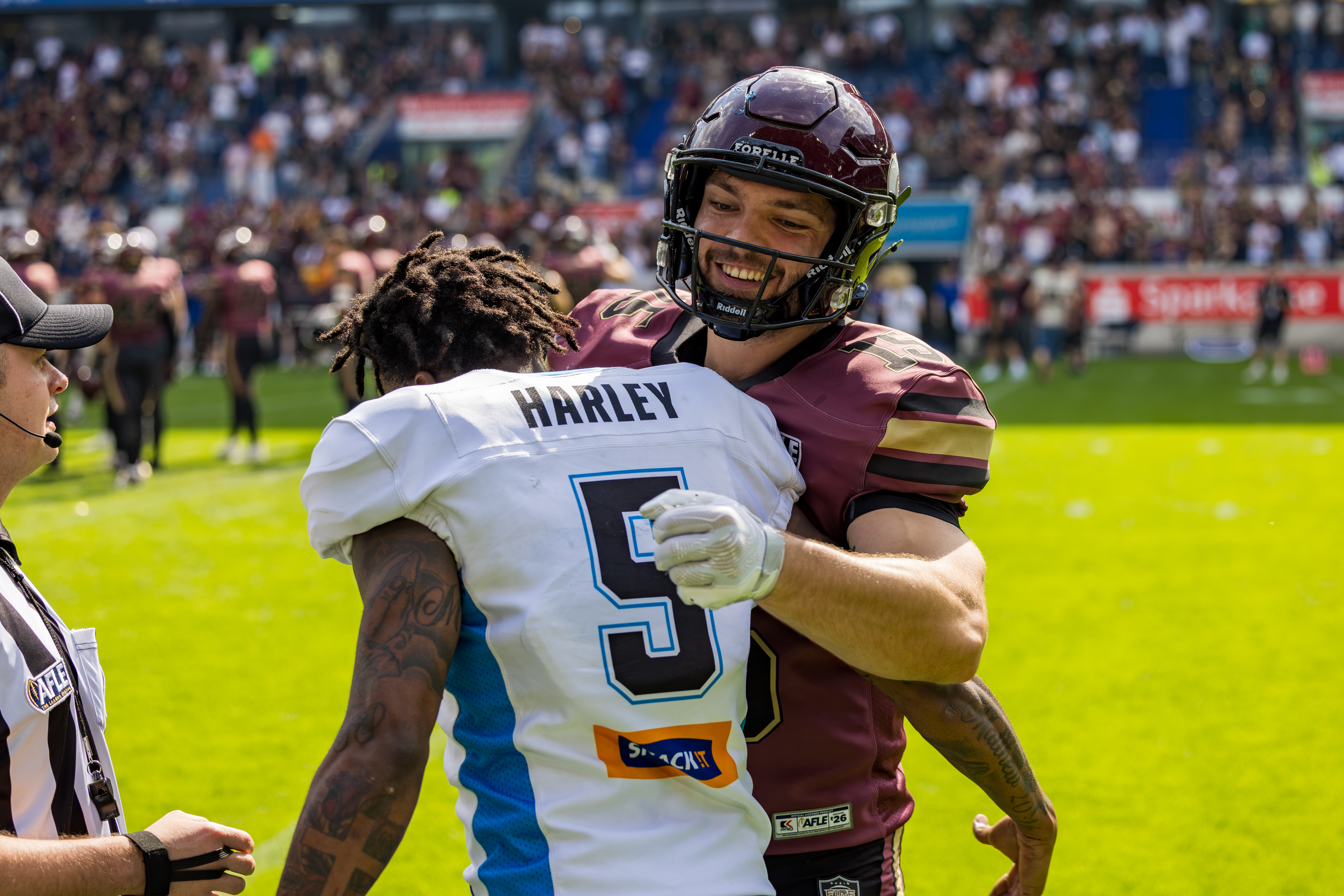 #15 Giacomo De Pauli (Running Back) – Rhein Fire welcome #5 Michael Harley Jr (Wide Receiver) – Panthers Wroclaw