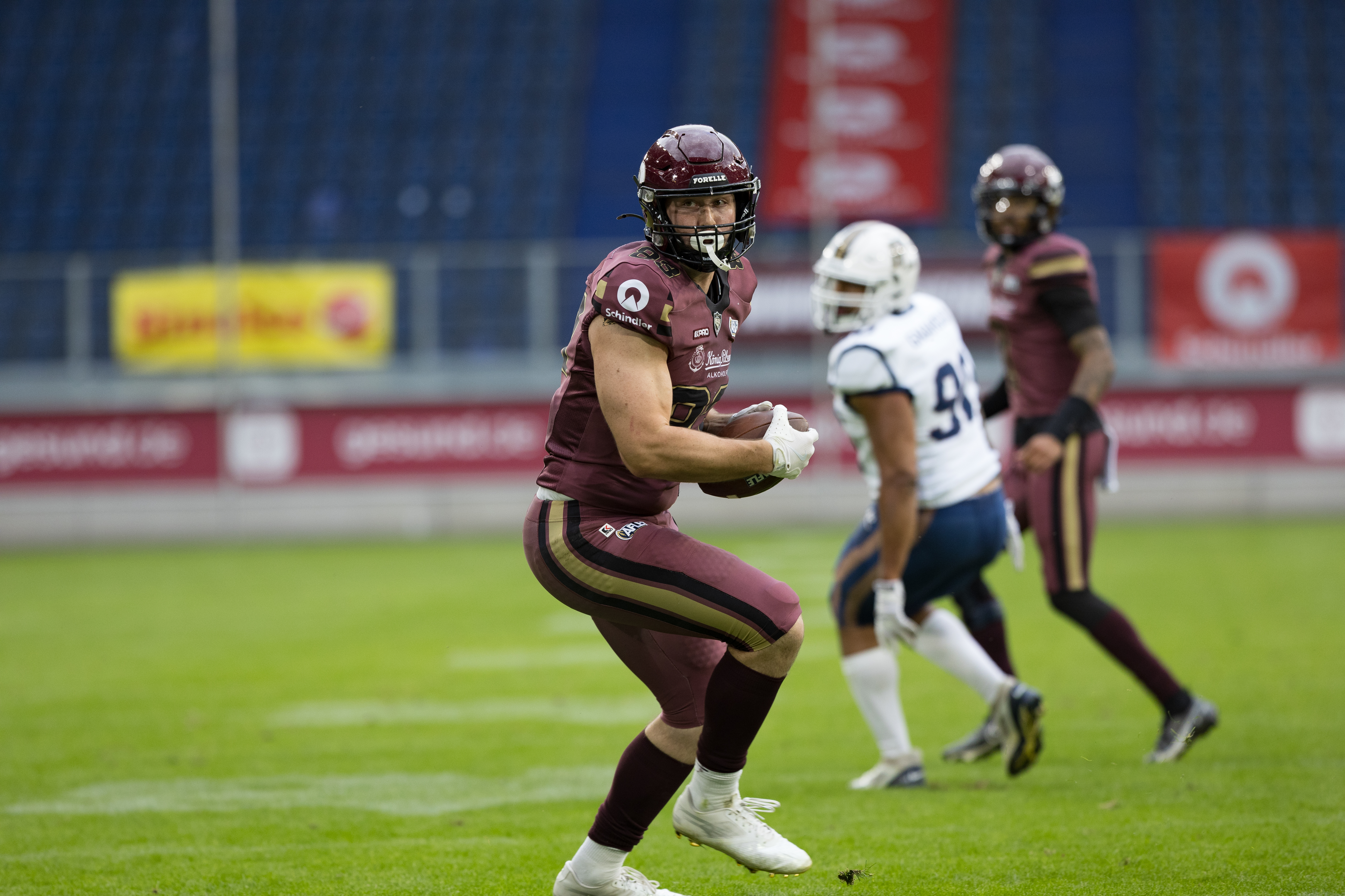 #83 Christopher Mielke (Tight End) – Rhein Fire catch the ball Rhein Fire vs Paris Lights, American Football, American Football League Europe, WEEK 4, 2026, 13.06.2026,