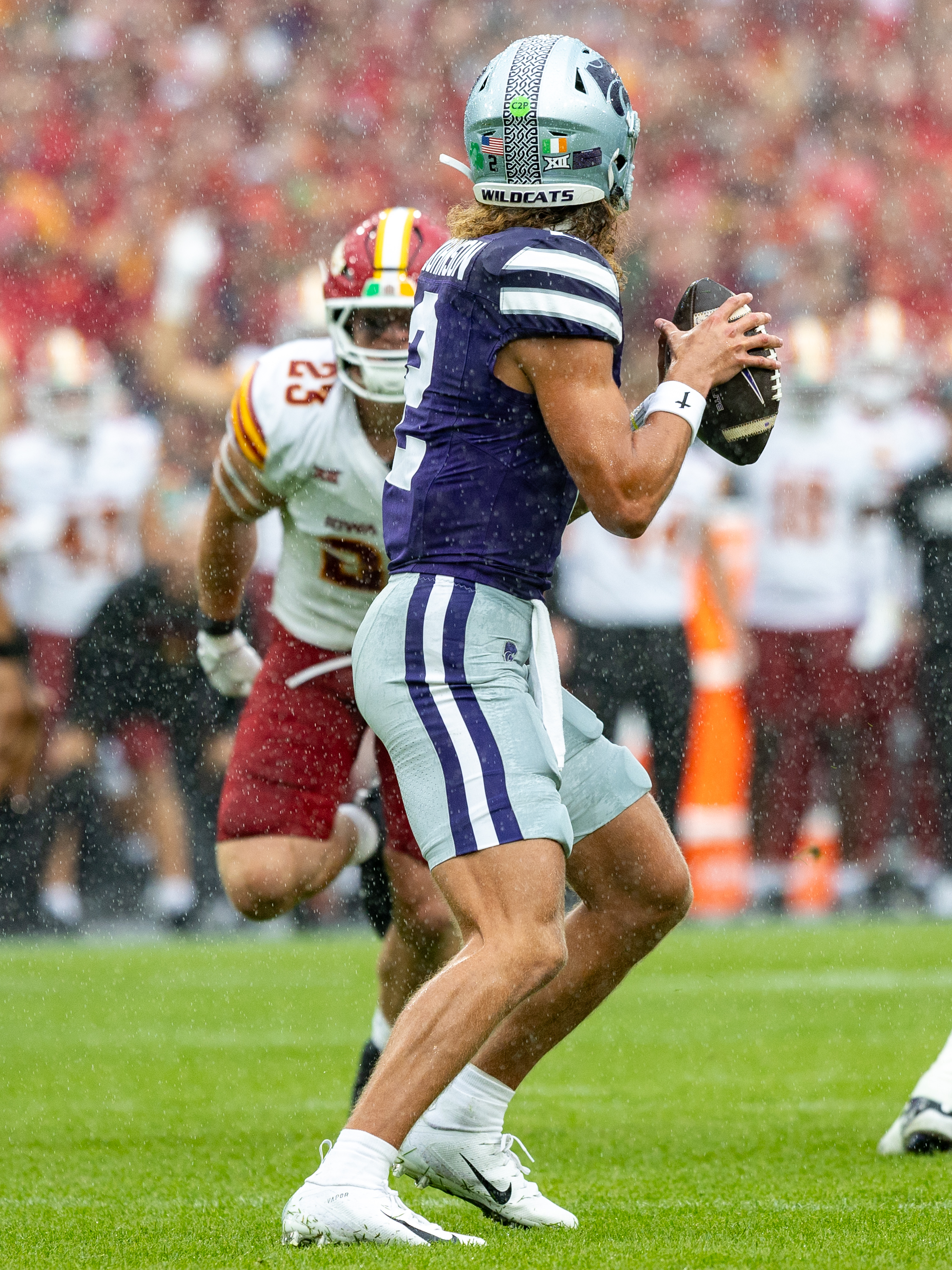 #2 Avery Johnson (QB) Kansas State Wildcats Iowa State vs K-State, American Football, NCAA College Football, Week 1, 2025, 23.08.2025,