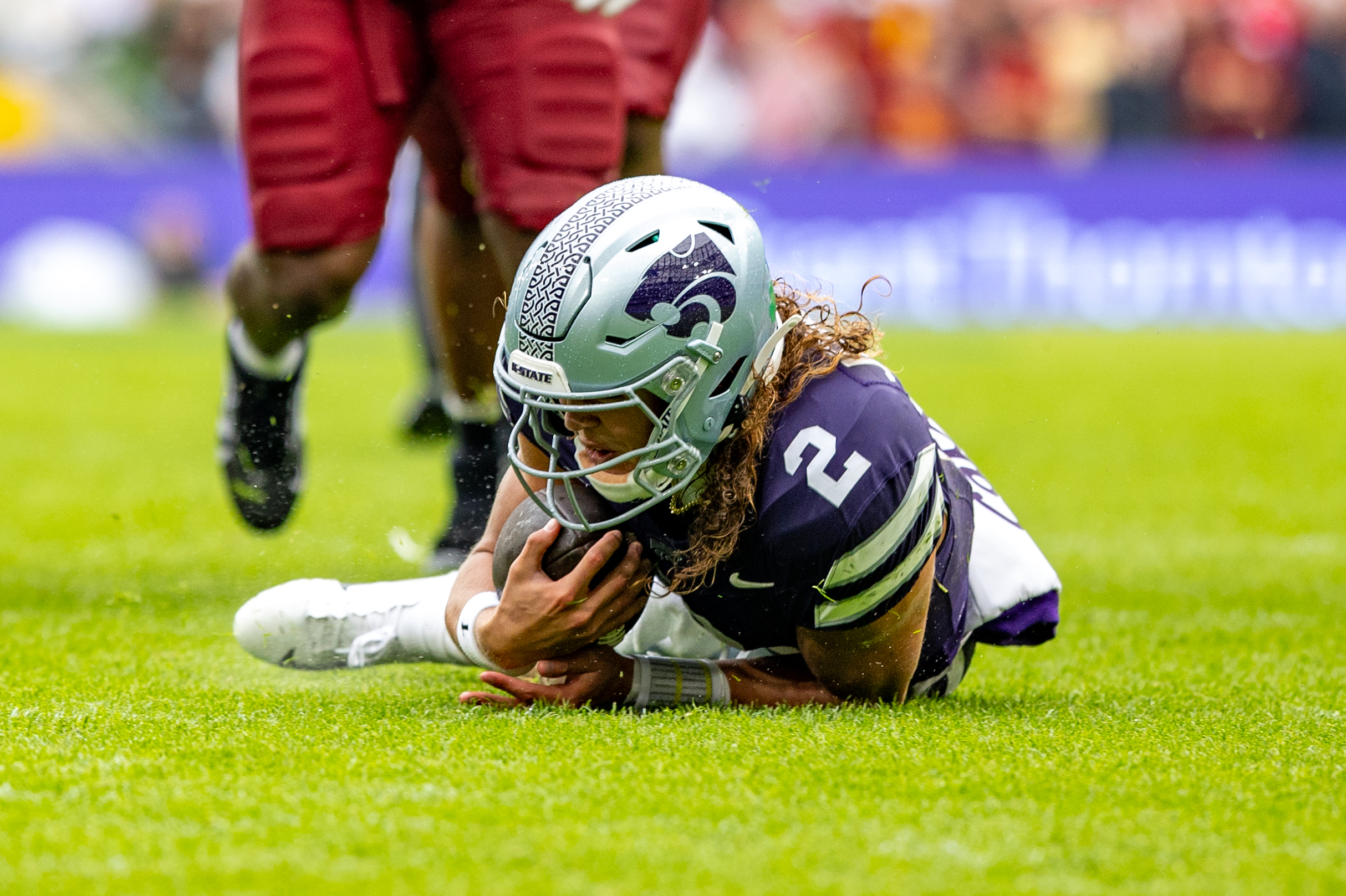 #2 Avery Johnson (QB) Kansas State Wildcats Iowa State vs K-State, American Football, NCAA College Football, Week 1, 2025, 23.08.2025,