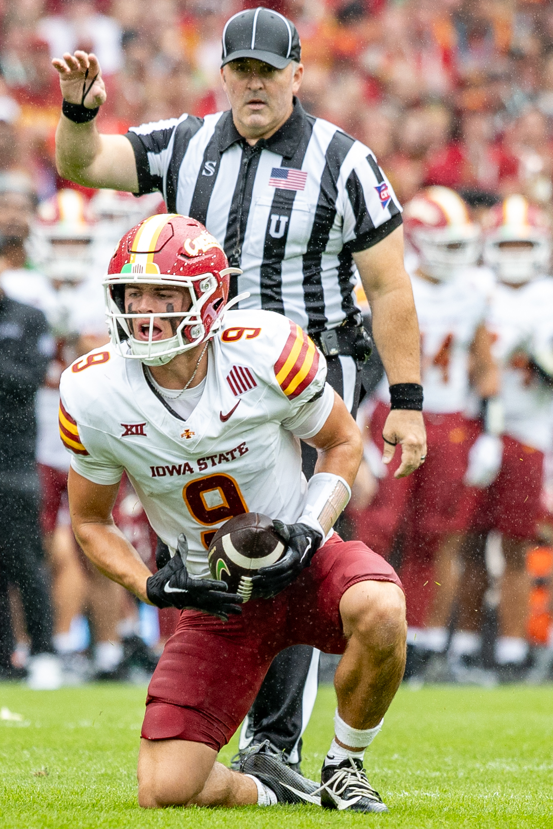 #9 Brett Eskildsen (WR) Iowa State Cyclon Touchdown Iowa State vs K-State, American Football, NCAA College Football, Week 1, 2025, 23.08.2025,
