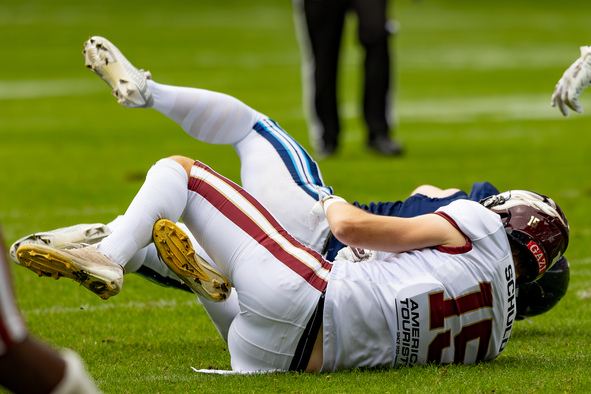 #15 Clemens Schuldt (WR) Rhein Fire Rhein Fire vs Nordic Storm, American Football, European League of Football, Week 14, 2025, 17.08.2025,