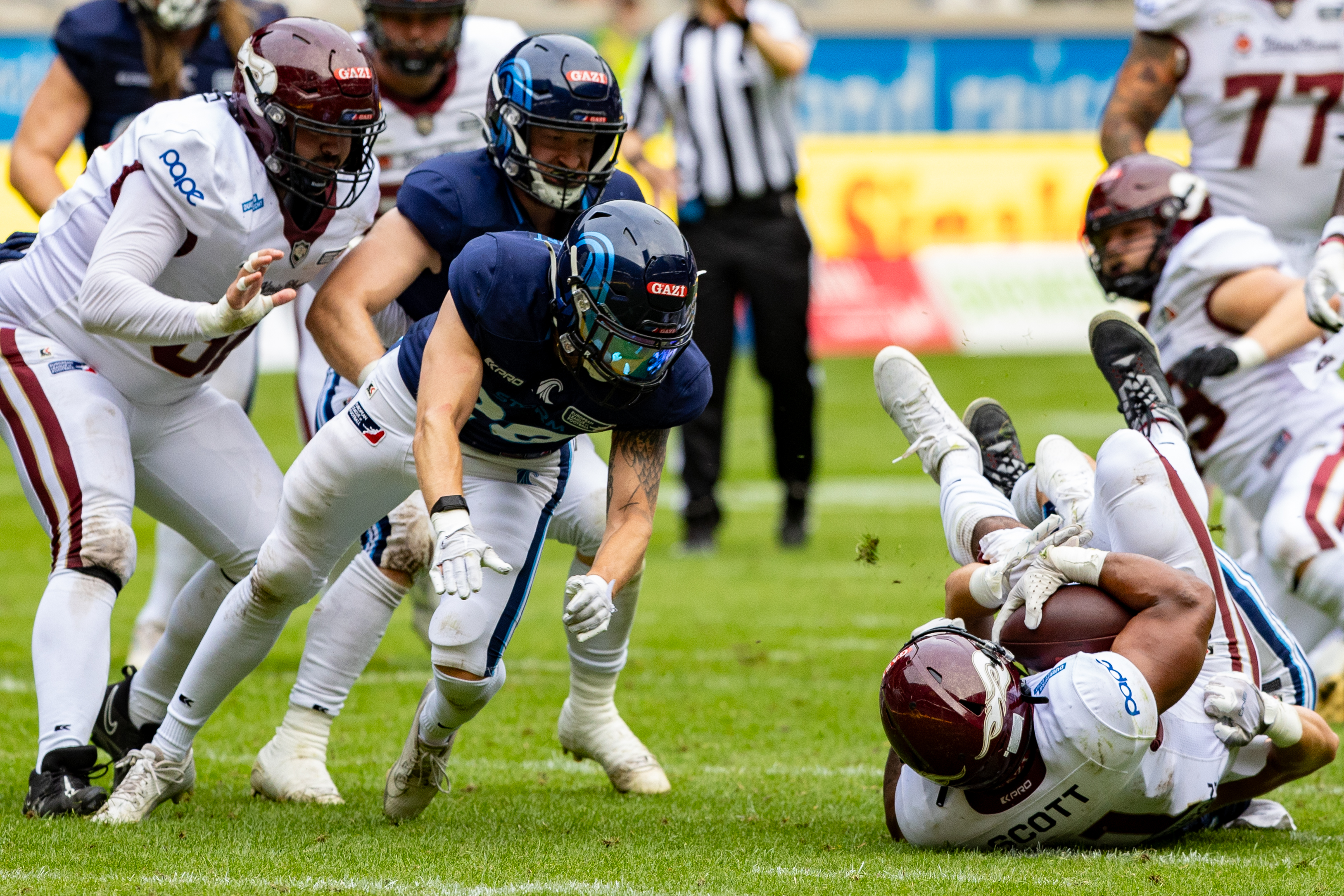 #11 Jonathan Scott (RB) Rhein Fire Rhein Fire vs Nordic Storm, American Football, European League of Football, Week 14, 2025, 17.08.2025,