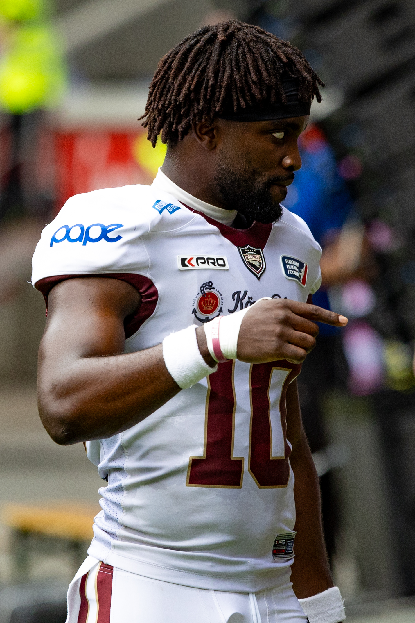 #10 Harlan Kwofie (WR) Rhein Fire Rhein Fire vs Nordic Storm, American Football, European League of Football, Week 14, 2025, 17.08.2025,