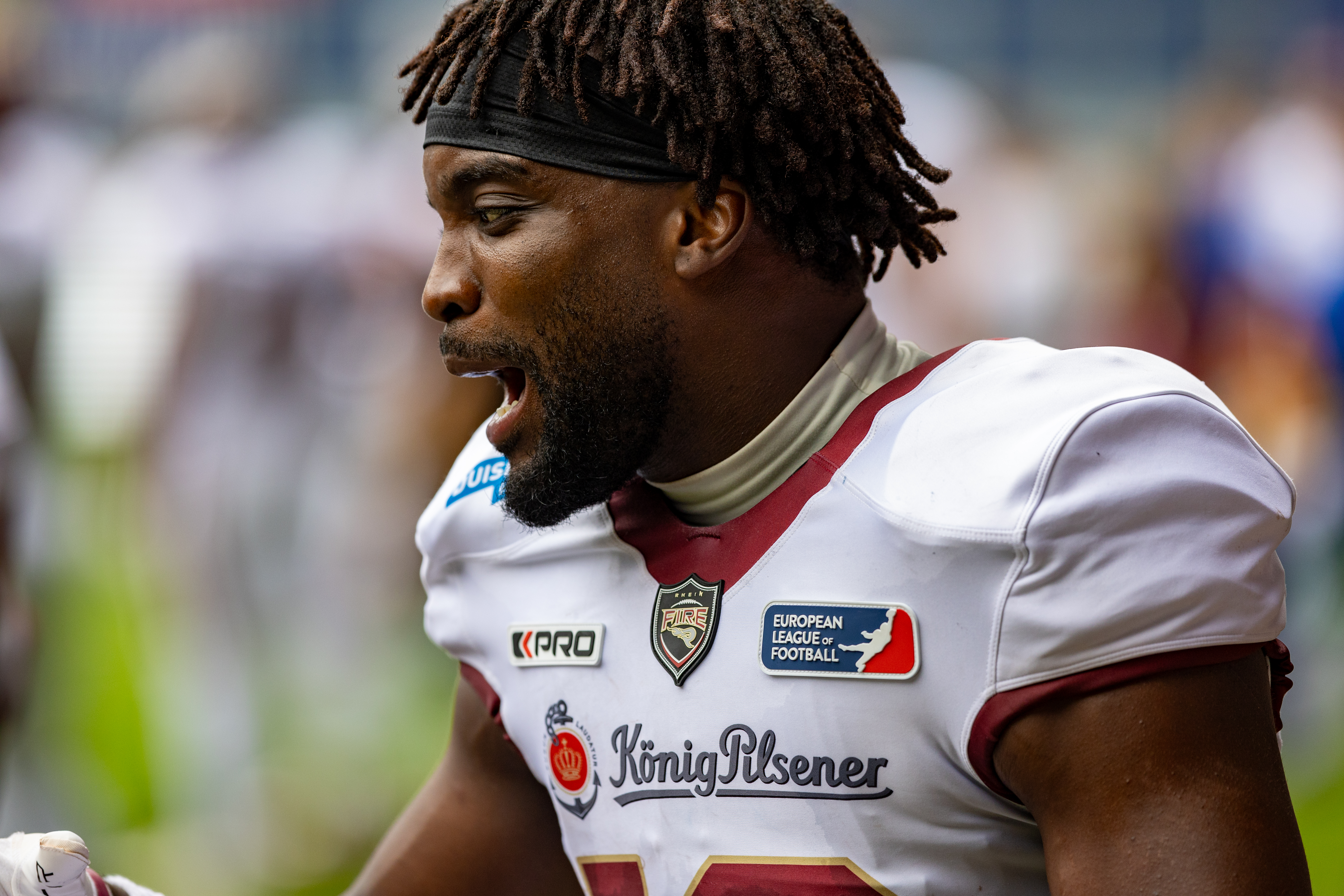 #10 Harlan Kwofie (WR) Rhein Fire Rhein Fire vs Nordic Storm, American Football, European League of Football, Week 14, 2025, 17.08.2025,