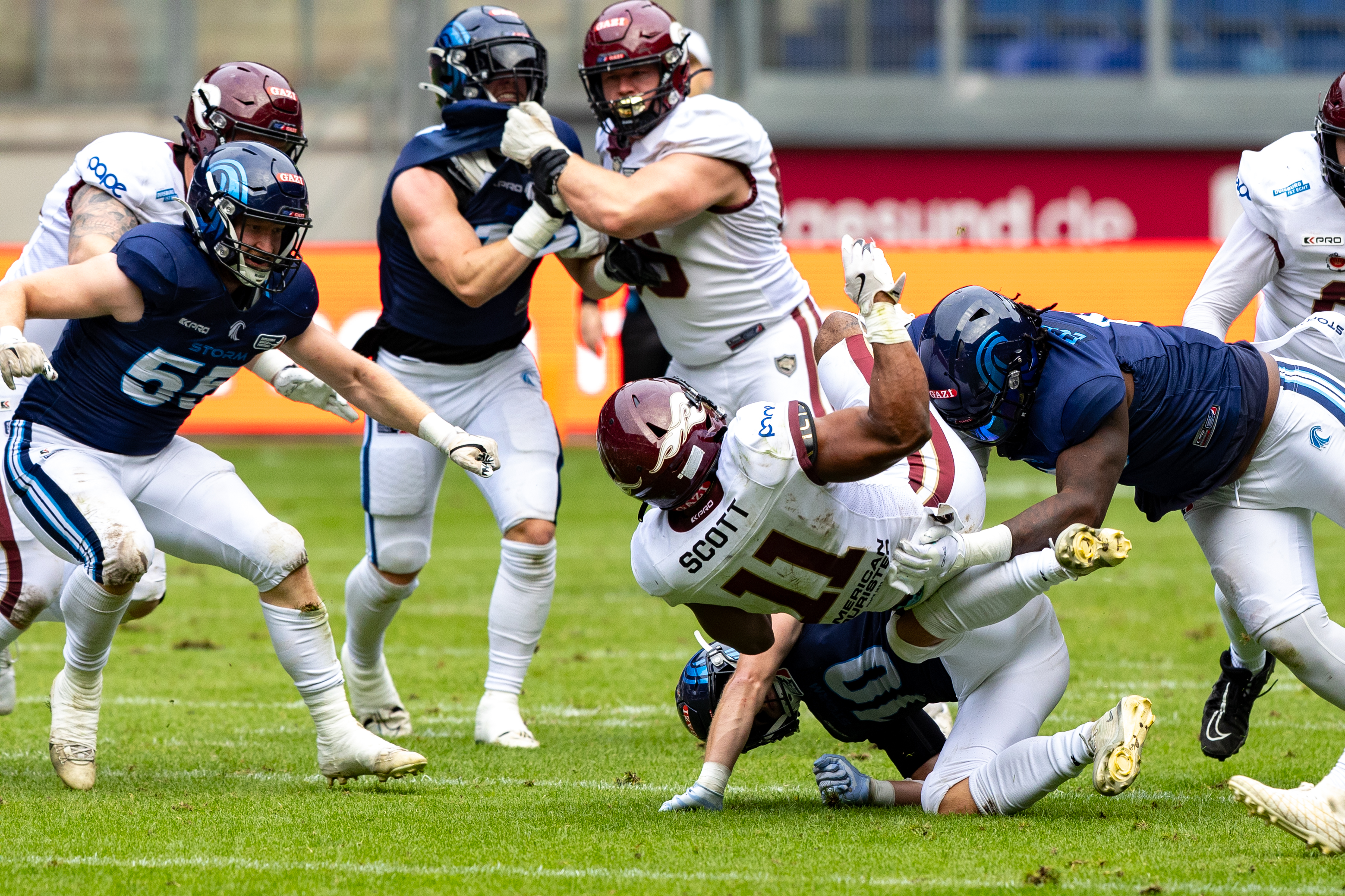 #11 Jonathan Scott (RB) Rhein Fire Rhein Fire vs Nordic Storm, American Football, European League of Football, Week 14, 2025, 17.08.2025,