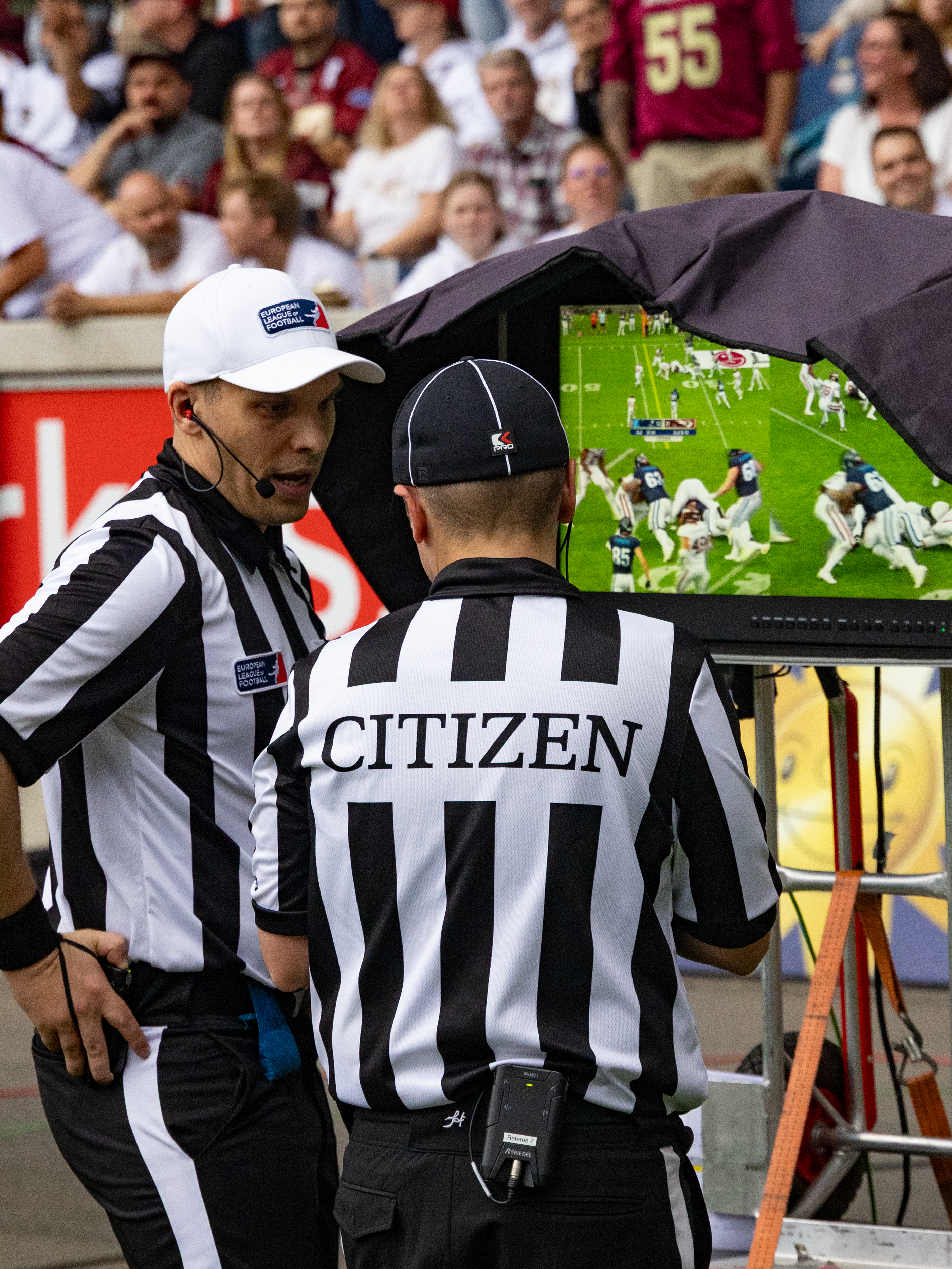 Malte Scholz on video evidence Rhein Fire vs Nordic Storm, American Football, European League of Football, Week 14, 2025, 17.08.2025,