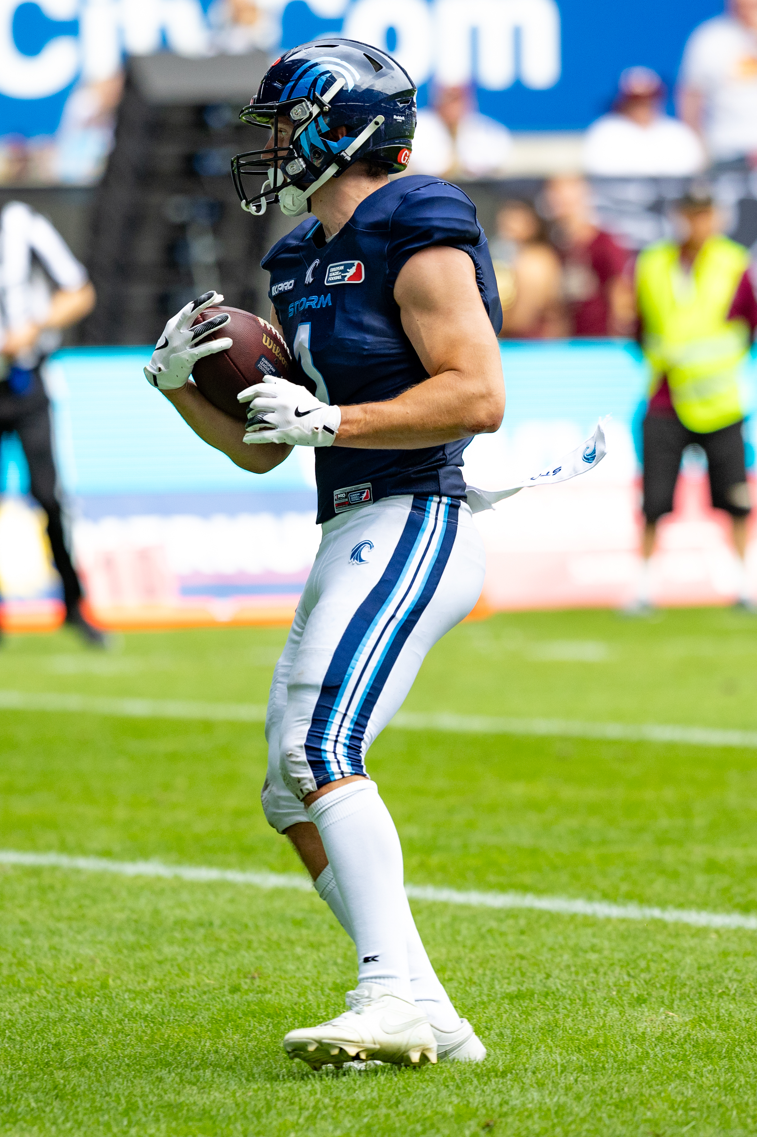 Touchdown #1 Simon Føns (WR) Nordic Storm Rhein Fire vs Nordic Storm, American Football, European League of Football, Week 14, 2025, 17.08.2025,