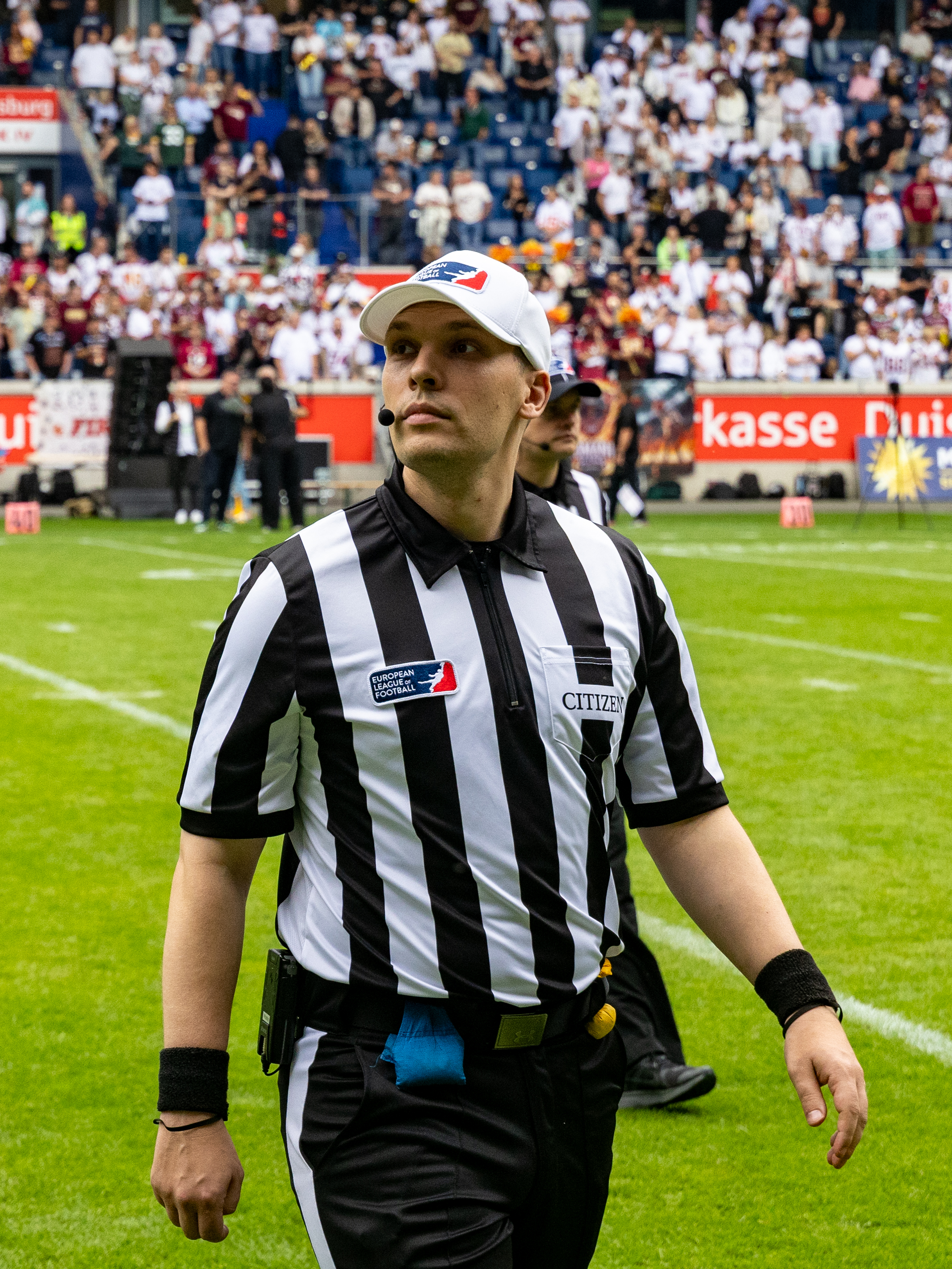 Malte Scholz Head of Referies. Rhein Fire vs Nordic Storm, American Football, European League of Football, Week 14, 2025, 17.08.2025,