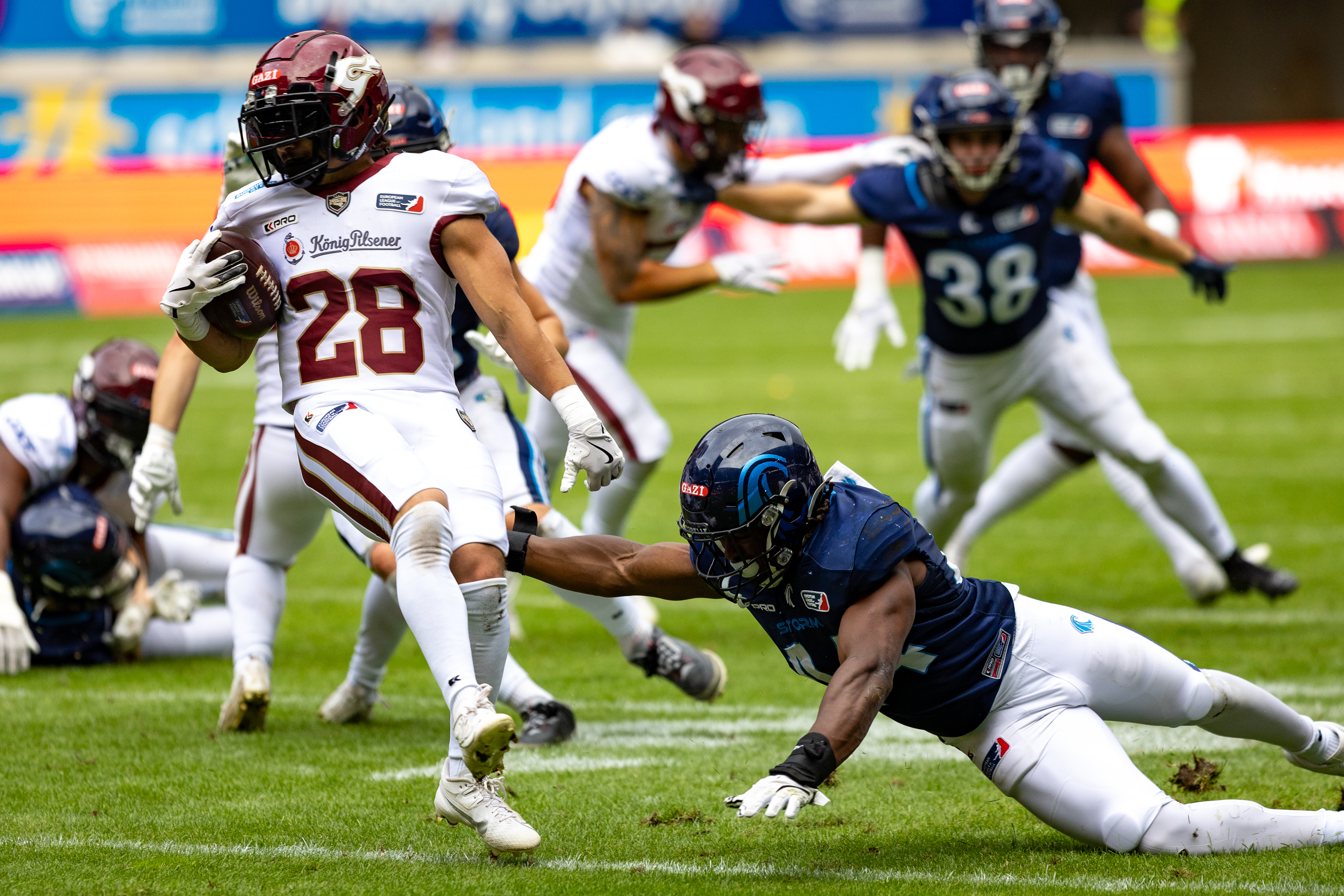 Touchdown #28 Tyrone (Jordan) Alexander (RB) Rhein Fire Rhein Fire vs Nordic Storm, American Football, European League of Football, Week 14, 2025, 17.08.2025,