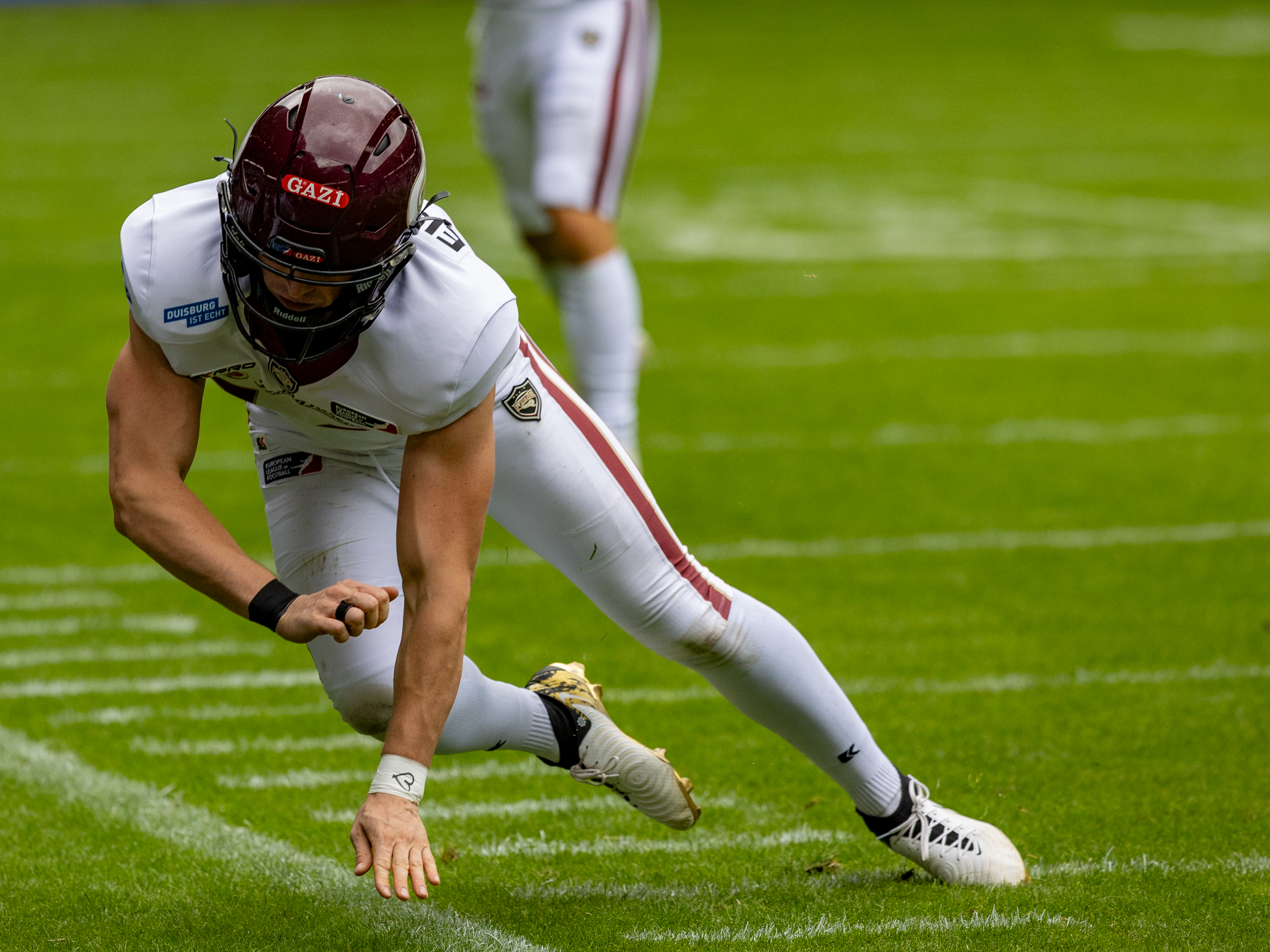 #14 Maximilian Eisenhut (Punter) Rhein Fire Rhein Fire vs Nordic Storm, American Football, European League of Football, Week 14, 2025, 17.08.2025,