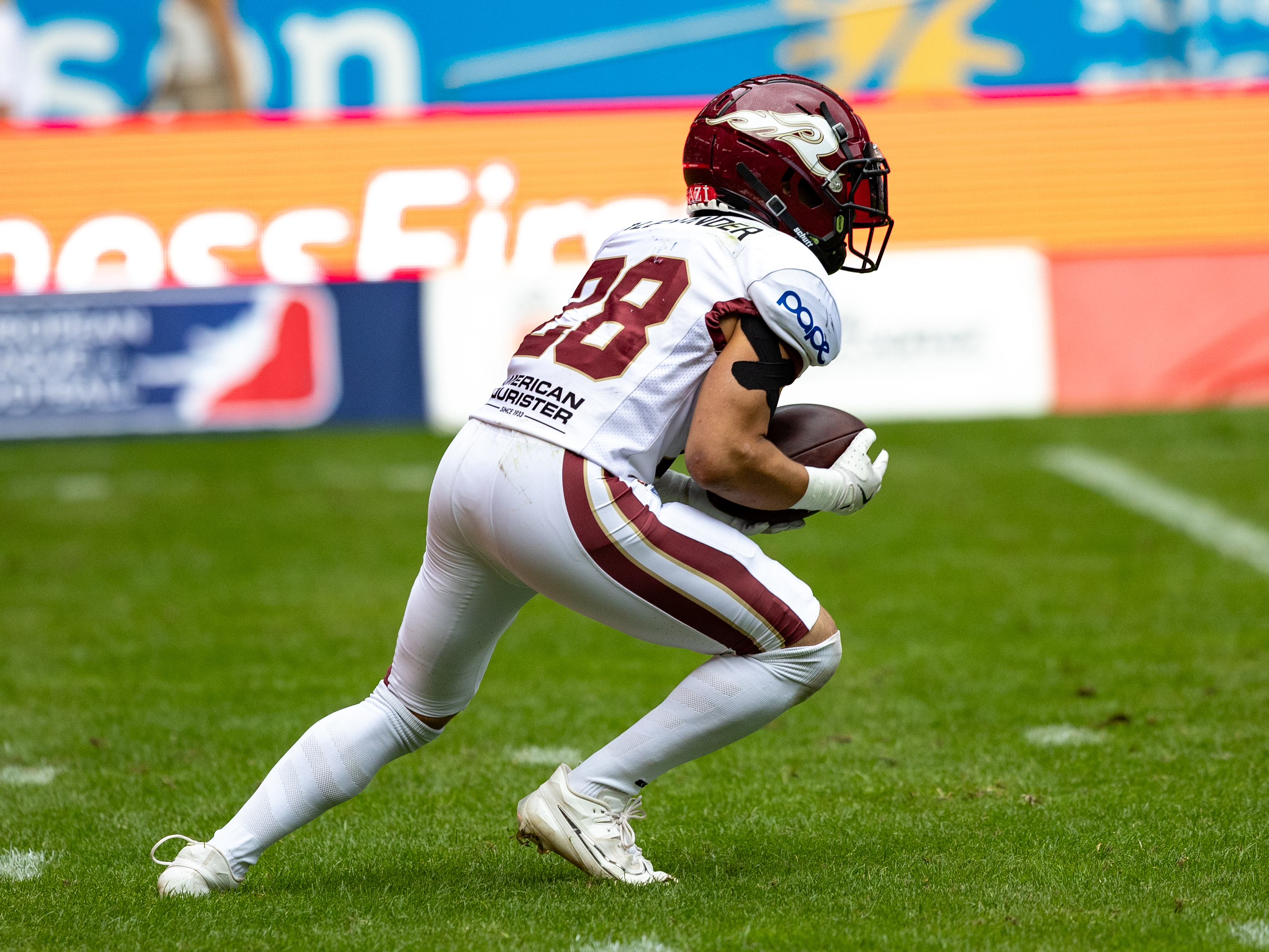 #28 Tyrone (Jordan) Alexander (RB) Rhein Fire Rhein Fire vs Nordic Storm, American Football, European League of Football, Week 14, 2025, 17.08.2025,