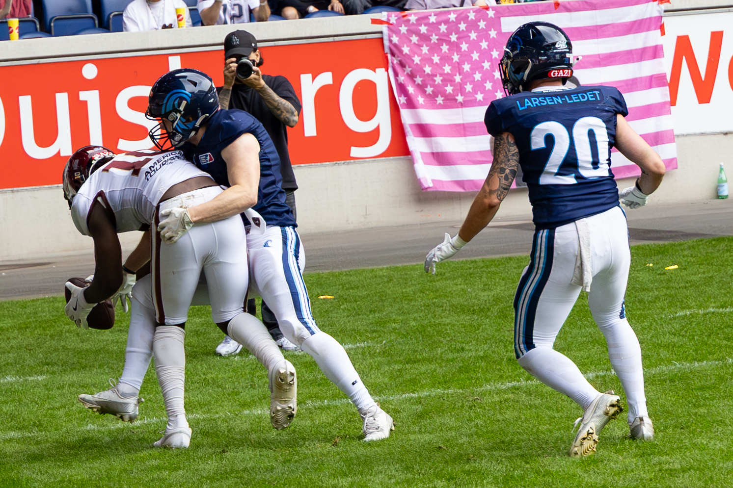 Touchdown #10 Harlan Kwofie (WR) Rhein Fire Rhein Fire vs Nordic Storm, American Football, European League of Football, Week 14, 2025, 17.08.2025,
